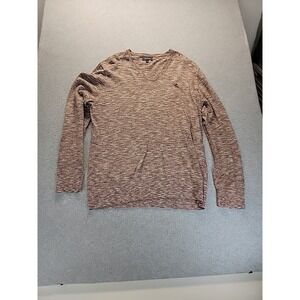 Express Men's V-Neck Long Sleeve Sweater Size XL Marl Knit Lion Logo